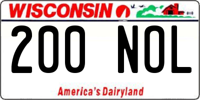 WI license plate 200NOL