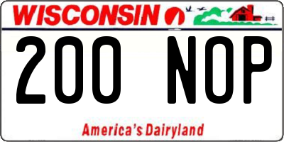 WI license plate 200NOP