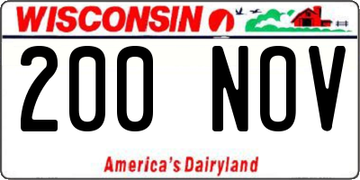WI license plate 200NOV