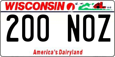 WI license plate 200NOZ