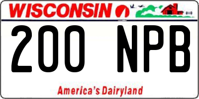 WI license plate 200NPB