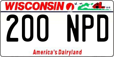 WI license plate 200NPD