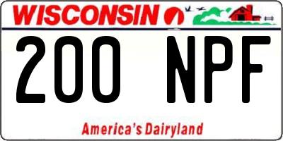 WI license plate 200NPF