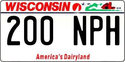 WI license plate 200NPH
