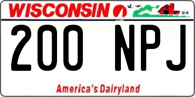 WI license plate 200NPJ
