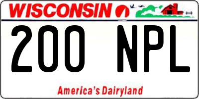 WI license plate 200NPL