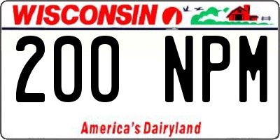 WI license plate 200NPM