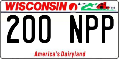 WI license plate 200NPP