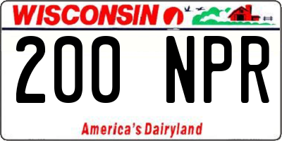 WI license plate 200NPR