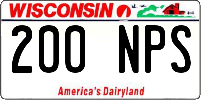 WI license plate 200NPS
