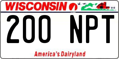 WI license plate 200NPT