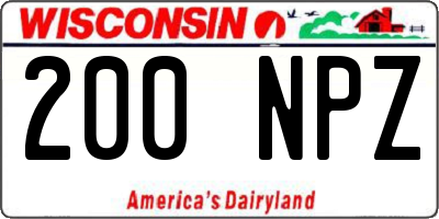 WI license plate 200NPZ