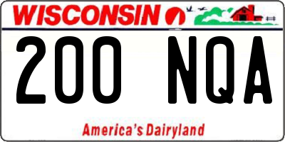 WI license plate 200NQA