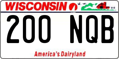 WI license plate 200NQB