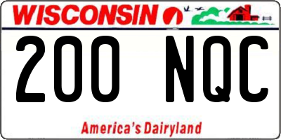 WI license plate 200NQC