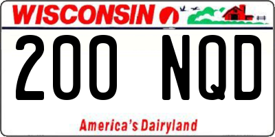 WI license plate 200NQD
