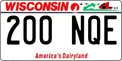 WI license plate 200NQE