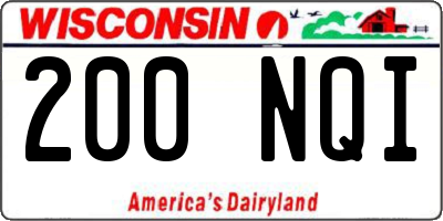 WI license plate 200NQI