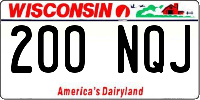 WI license plate 200NQJ