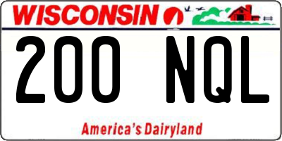 WI license plate 200NQL