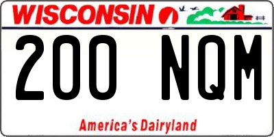 WI license plate 200NQM