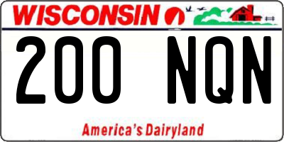 WI license plate 200NQN