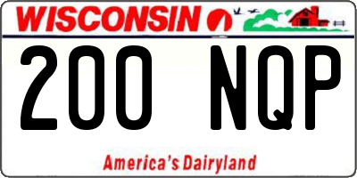 WI license plate 200NQP