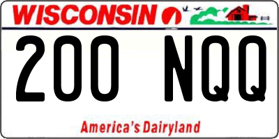 WI license plate 200NQQ