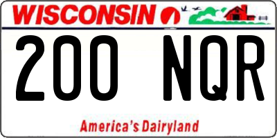 WI license plate 200NQR