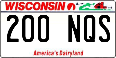 WI license plate 200NQS