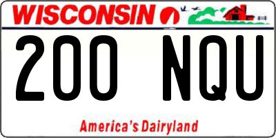 WI license plate 200NQU