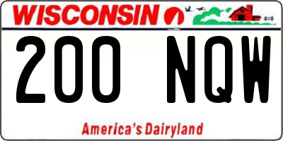 WI license plate 200NQW