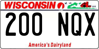 WI license plate 200NQX
