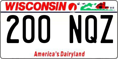 WI license plate 200NQZ