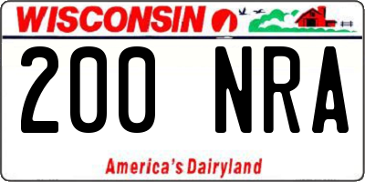 WI license plate 200NRA
