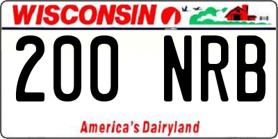 WI license plate 200NRB