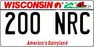 WI license plate 200NRC
