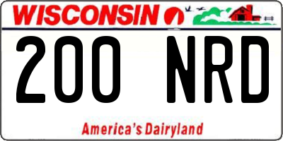 WI license plate 200NRD