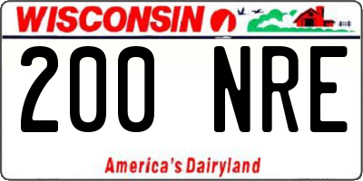 WI license plate 200NRE