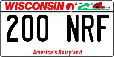 WI license plate 200NRF