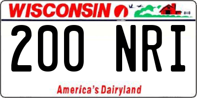WI license plate 200NRI
