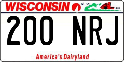 WI license plate 200NRJ