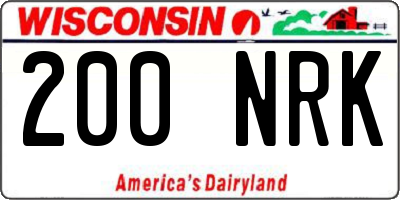 WI license plate 200NRK