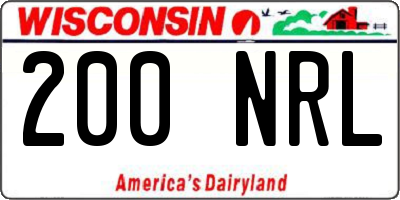 WI license plate 200NRL