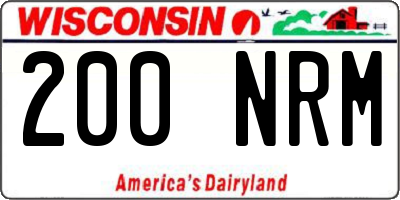 WI license plate 200NRM