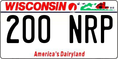 WI license plate 200NRP