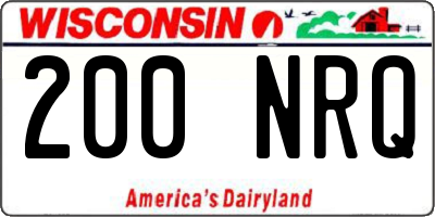 WI license plate 200NRQ