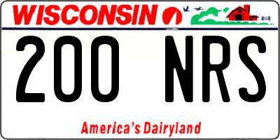 WI license plate 200NRS