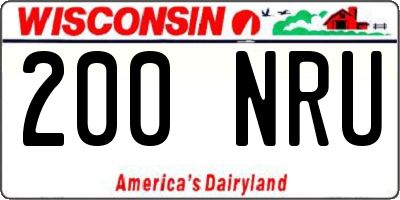 WI license plate 200NRU