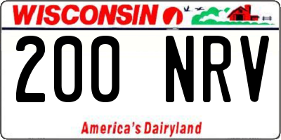 WI license plate 200NRV